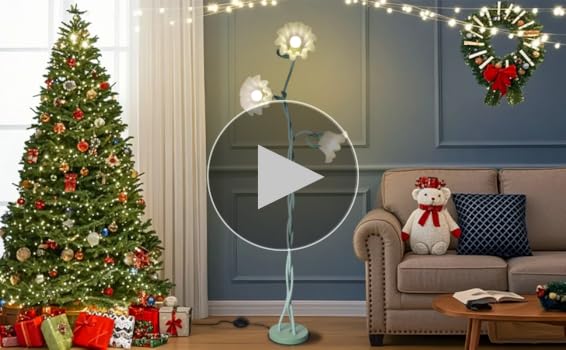 Vintage 3 Heads Flower Floor Lamp for Living Room,3 Color