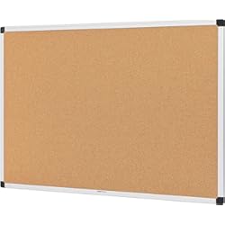 Placas De Corcho Blanco Para Techos Amazon Basics Rectangular Tablón de anuncios, de corcho, con marco de aluminio, 90 x 60 cm, Plateado