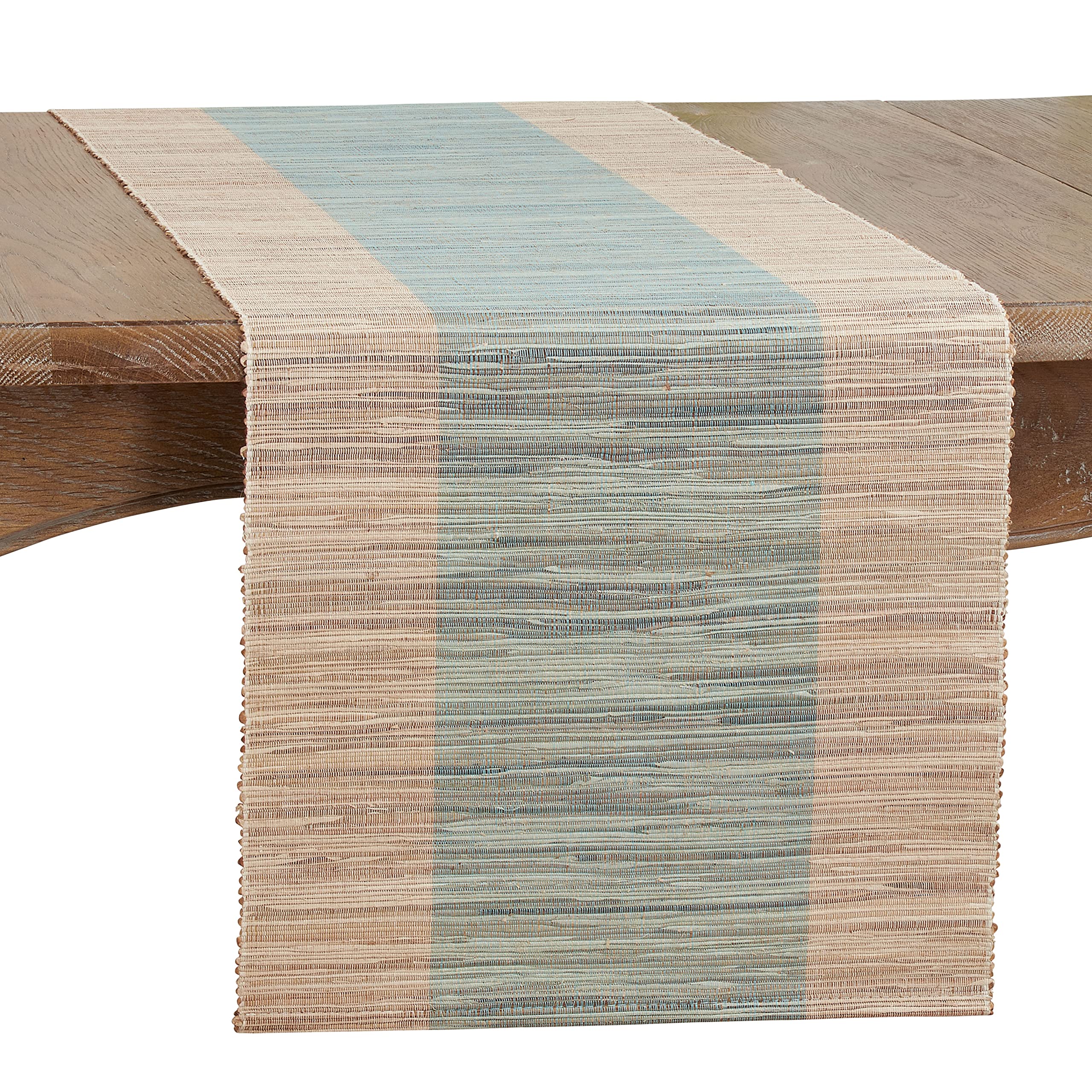 SARO LIFESTYLE Medan Collection Chemin de Table à Bandes Scintillantes Turquoise 40,6 x 183 cm