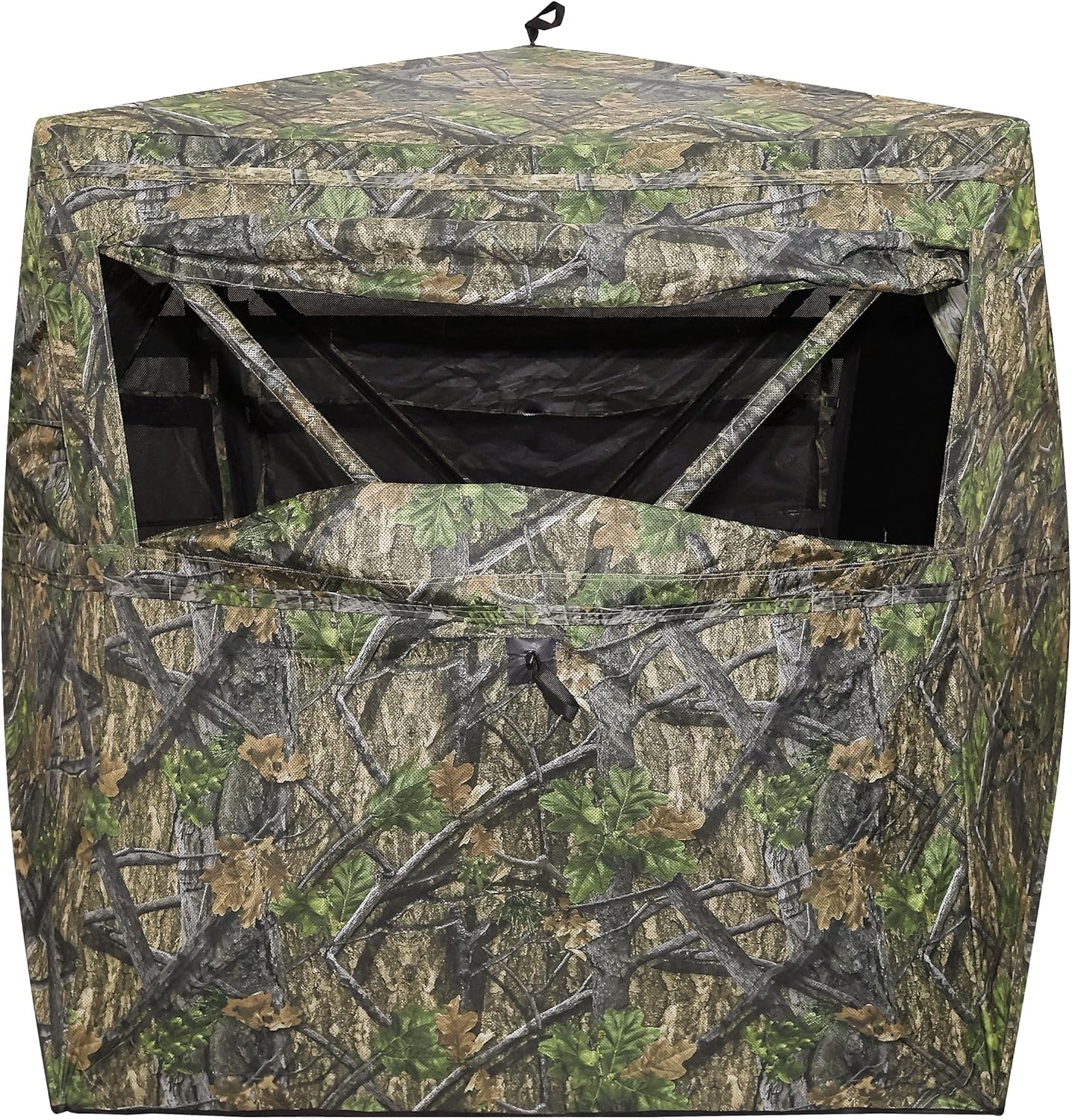 AUSCAMOTEK See Through Ground Blind for Deer Hunting, 2-3 Person Pop-Up Camouflage Blind