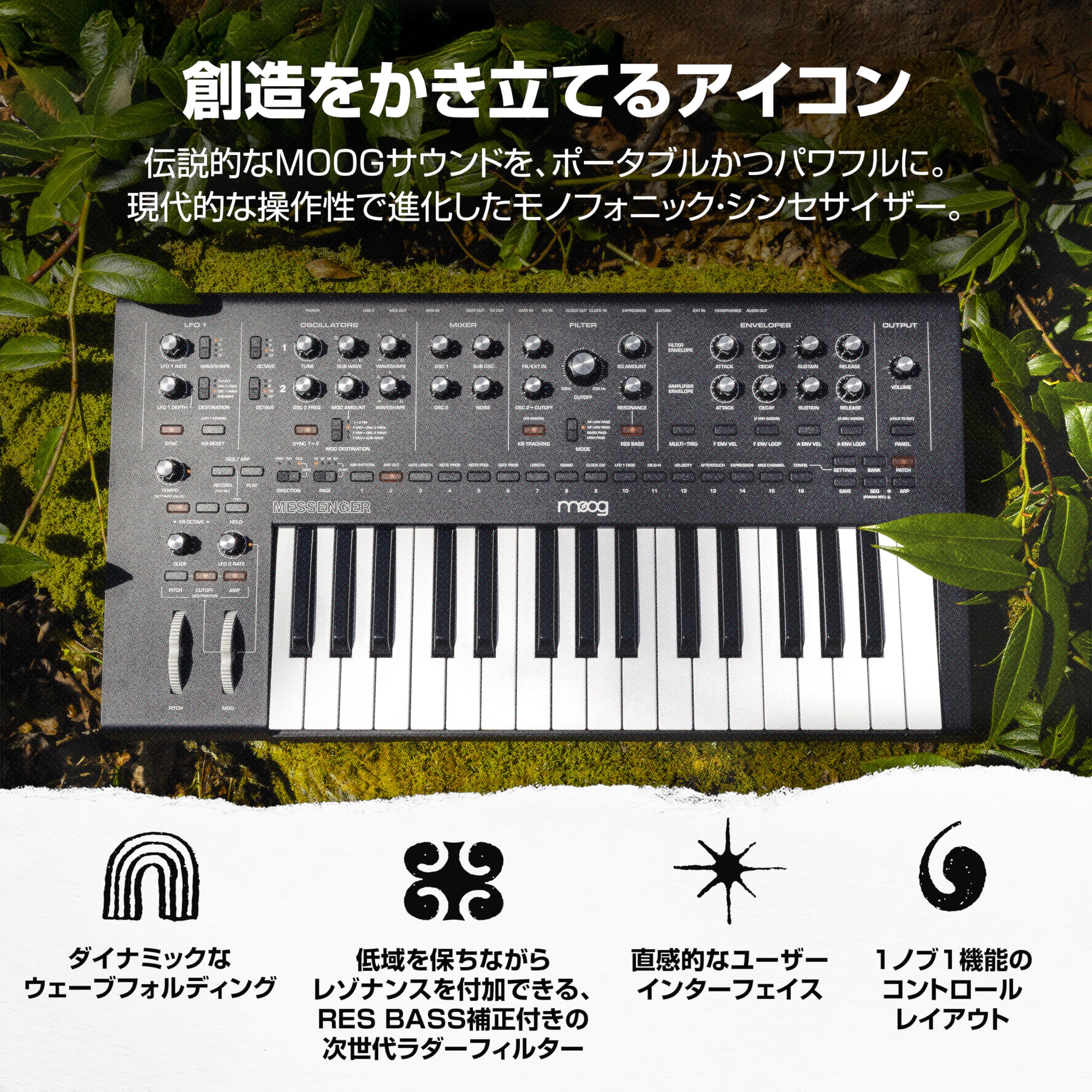 Amazon.co.jp: MOOG Messenger モノフォニック アナログ