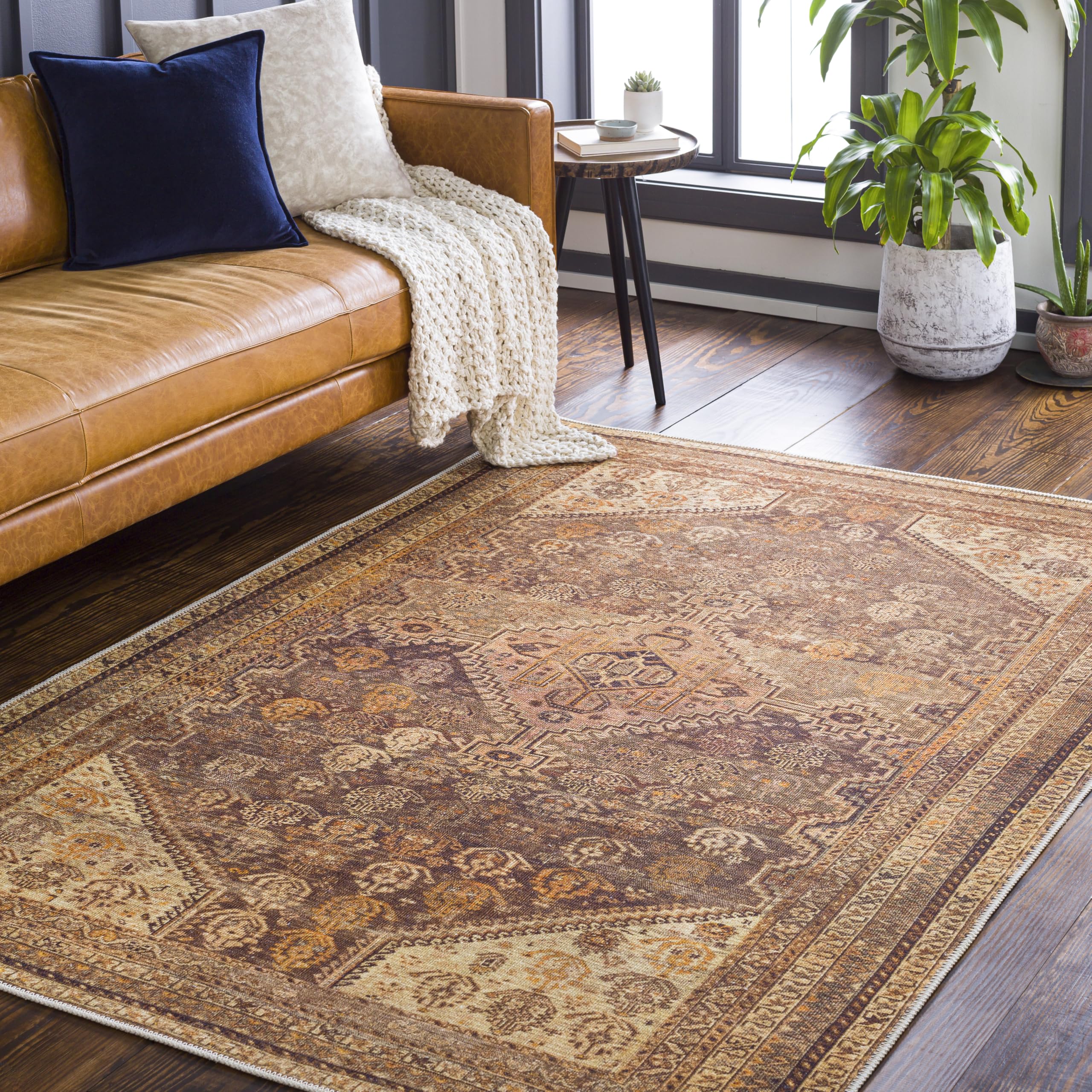 Artistic WeaversNico Vintage Medallion Area Rug, 7'10" x 10'2", Camel/Rust
