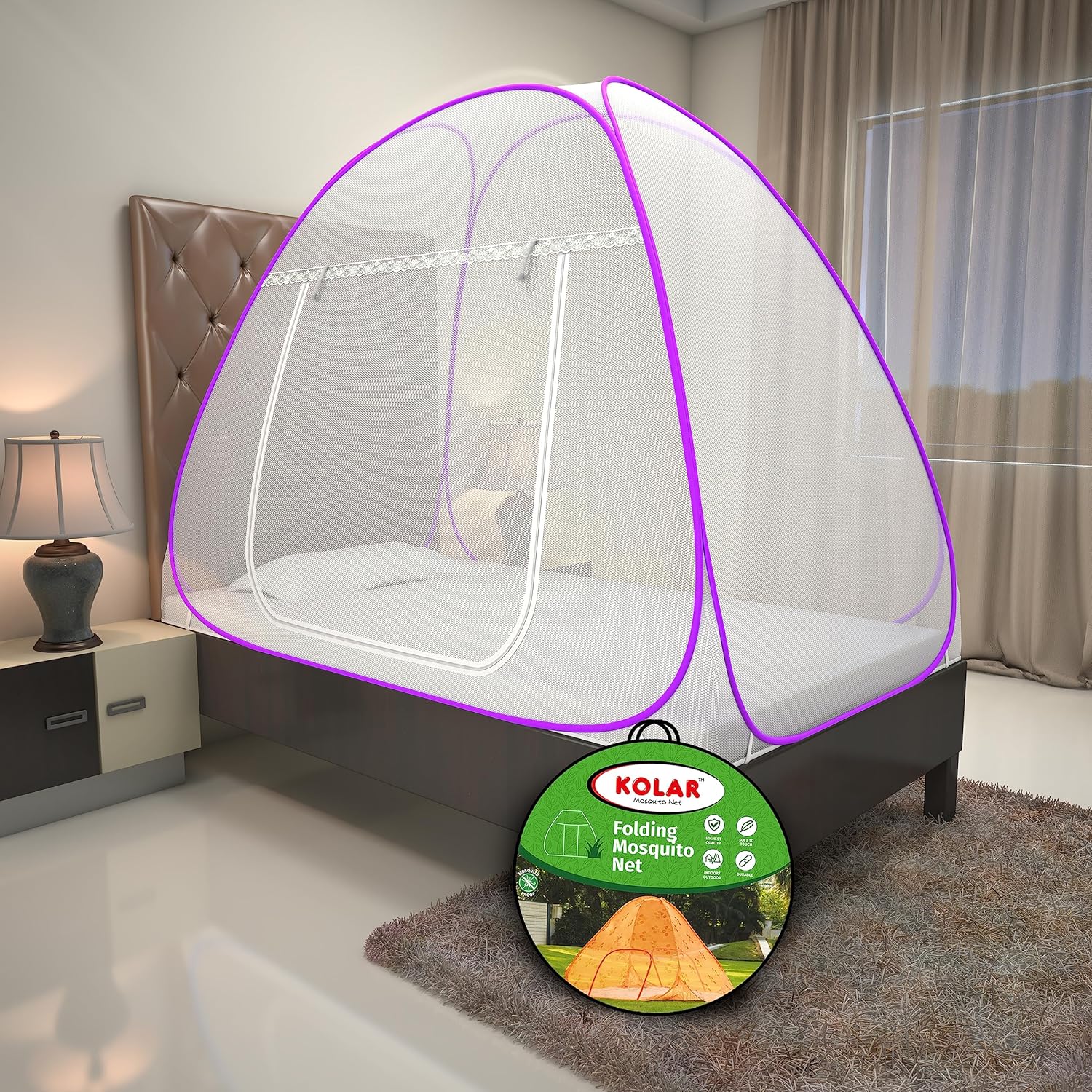 Kolar Mosquito Net for Single Bed, 6 Feet x 4 Feet Premium Single Bed