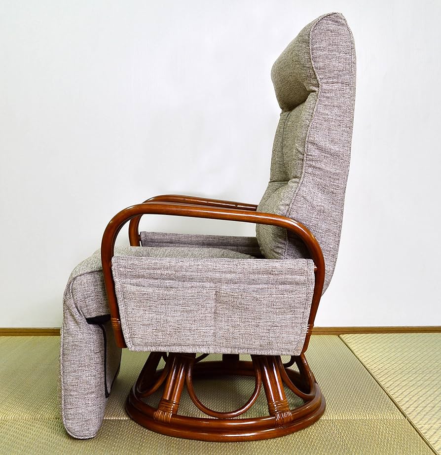 Amazon｜大竹産業 リクライニングチェア ブラウン 56×69×92cm 籐