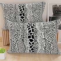 PETTI Artigiani Italiani – Coppia di Federe Cuscino 40×145 cm in Microfibra, Cuscini Arredo Camera da Letto, Divano, Salotto, Set 2 Fodere Copricuscino, Federa Animalier Nero, 100% Made in Italy