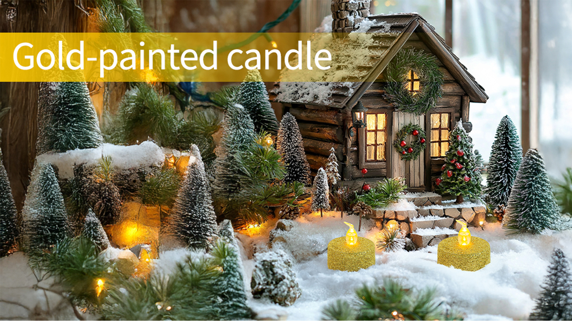Image of Gold Glitter Tealights Candles with Timer, 12 Pack | Battery Operated Tea Lights for Wedding, Christmas Decorations,Anniversary, Built-in 6 Hours