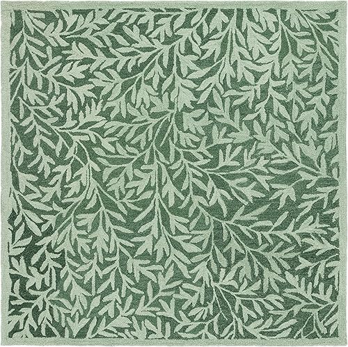 Miniatura 8 de SAFAVIEH Jardin Collection - Alfombra redonda de 6 pies, color verde, lana hecha a mano, ideal para zonas de alto tráfico en sala de estar,