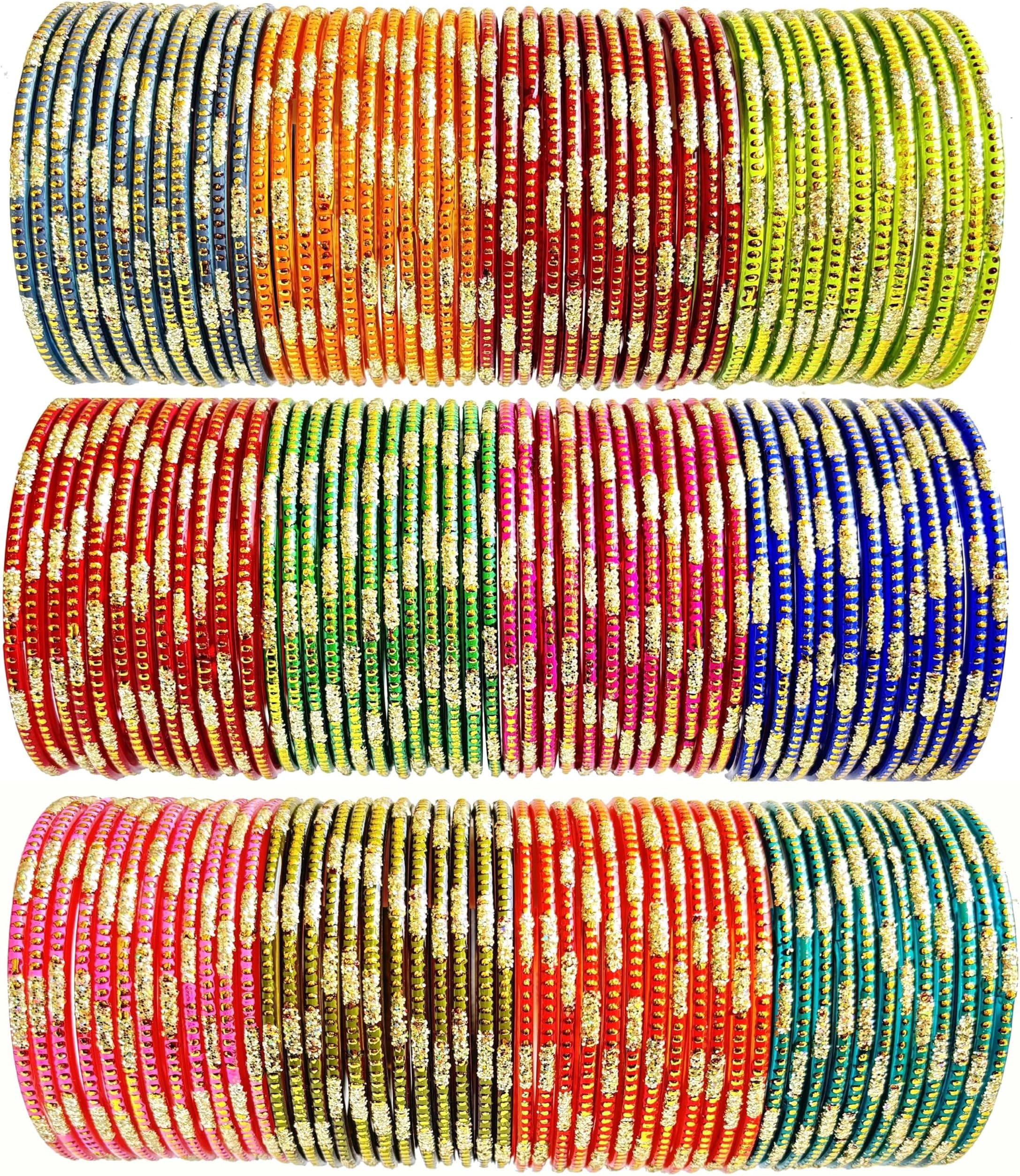 Multicolor glossy finish glass bangle/chudi set of 144 in 12 unique color for women and girls