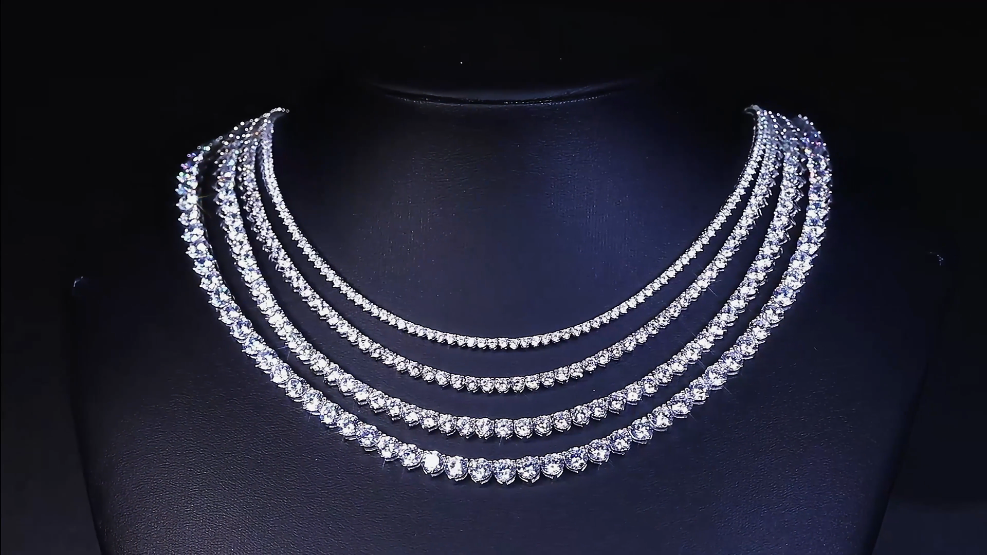 TIKJE 925 Sterling Silver Tennis Necklace| 3 Prong 2mm Round Cubic
