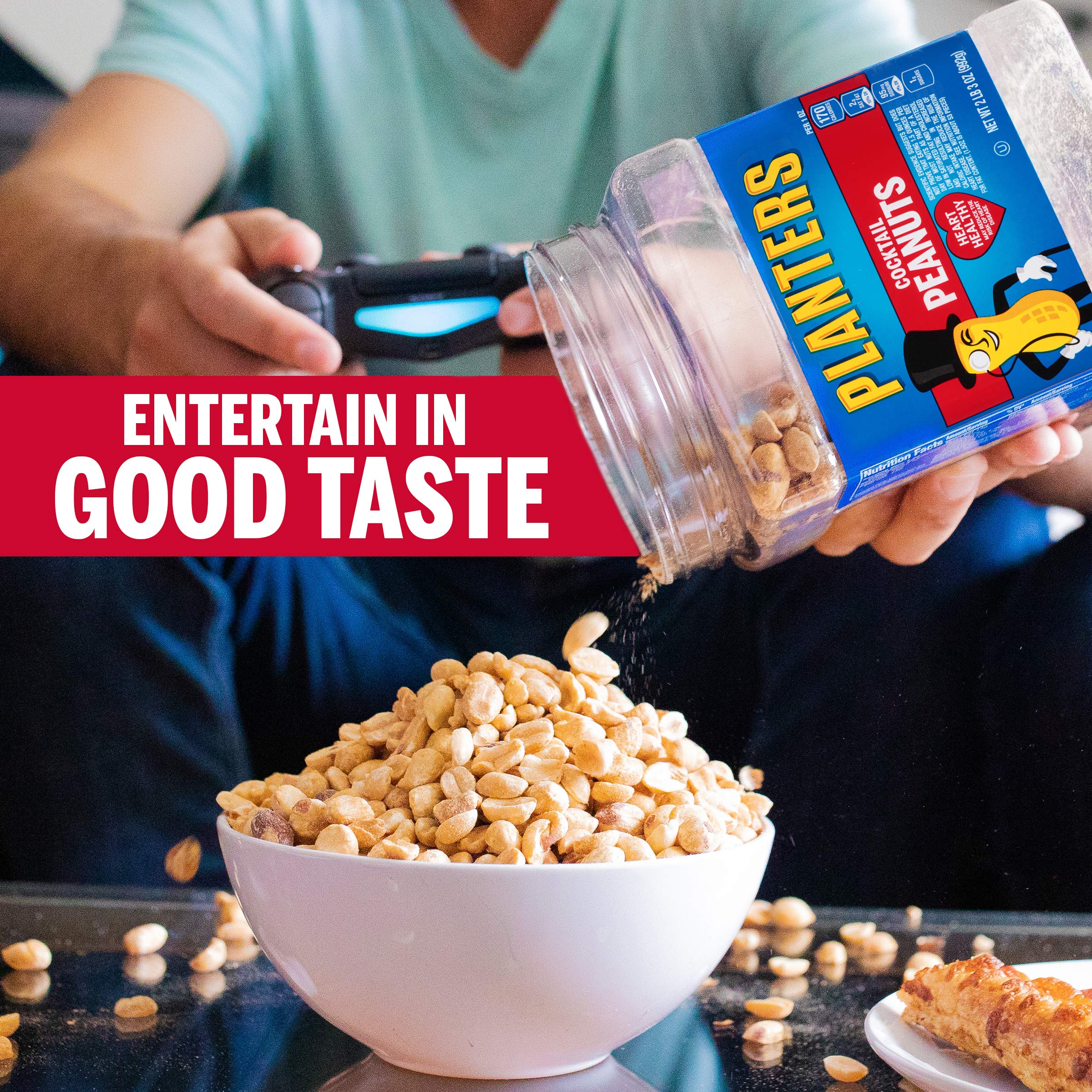 PLANTERS Salted Cocktail Peanuts, 35 oz. Resealable Jar Heart Healthy