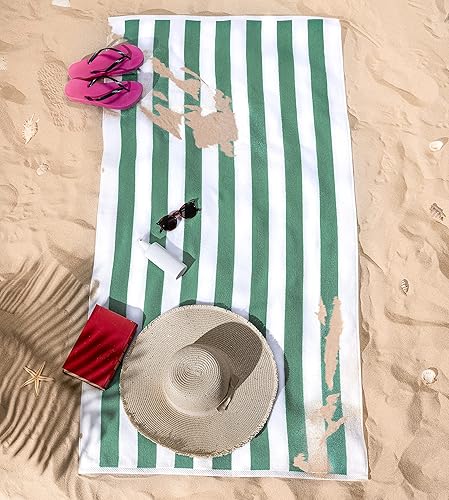 Miniatura 6 de American Soft Linen Cabana - Toallas de playa a rayas, 30 x 60 pulgadas, 4 piezas, toallas de piscina de gran tamaño, secado rápido, sin arena,