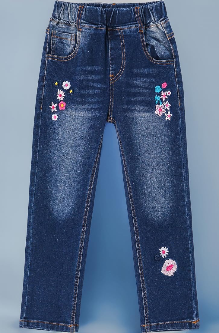 Kidscool Space Girls Embroiderd Small Flower Decor Slim