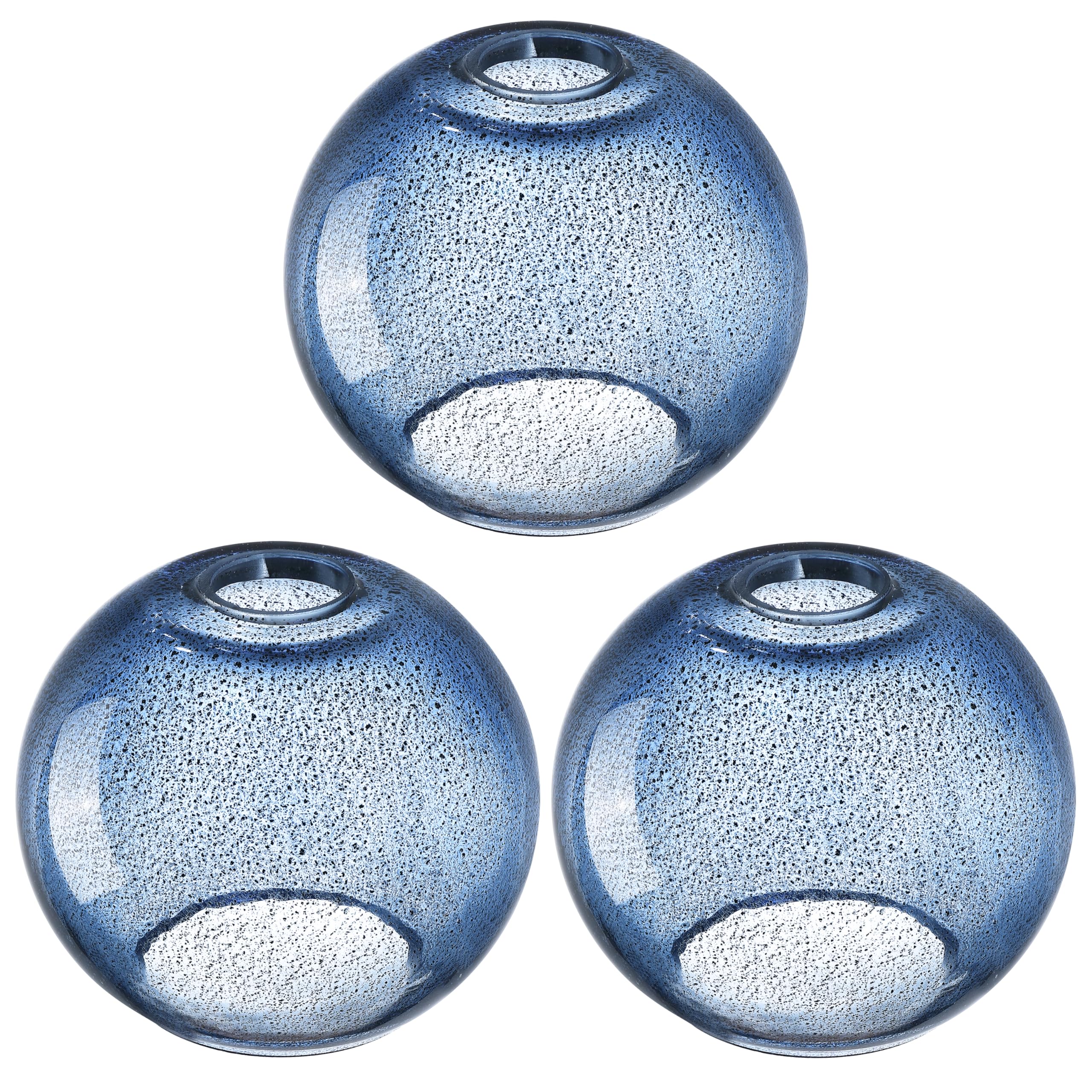 3 Pack 6.3 Inch Replacement Black Blue Seeded Glass Shade Fixture for Wall Sconce Pendant Ceiling Light Chandelier Replacement Shade