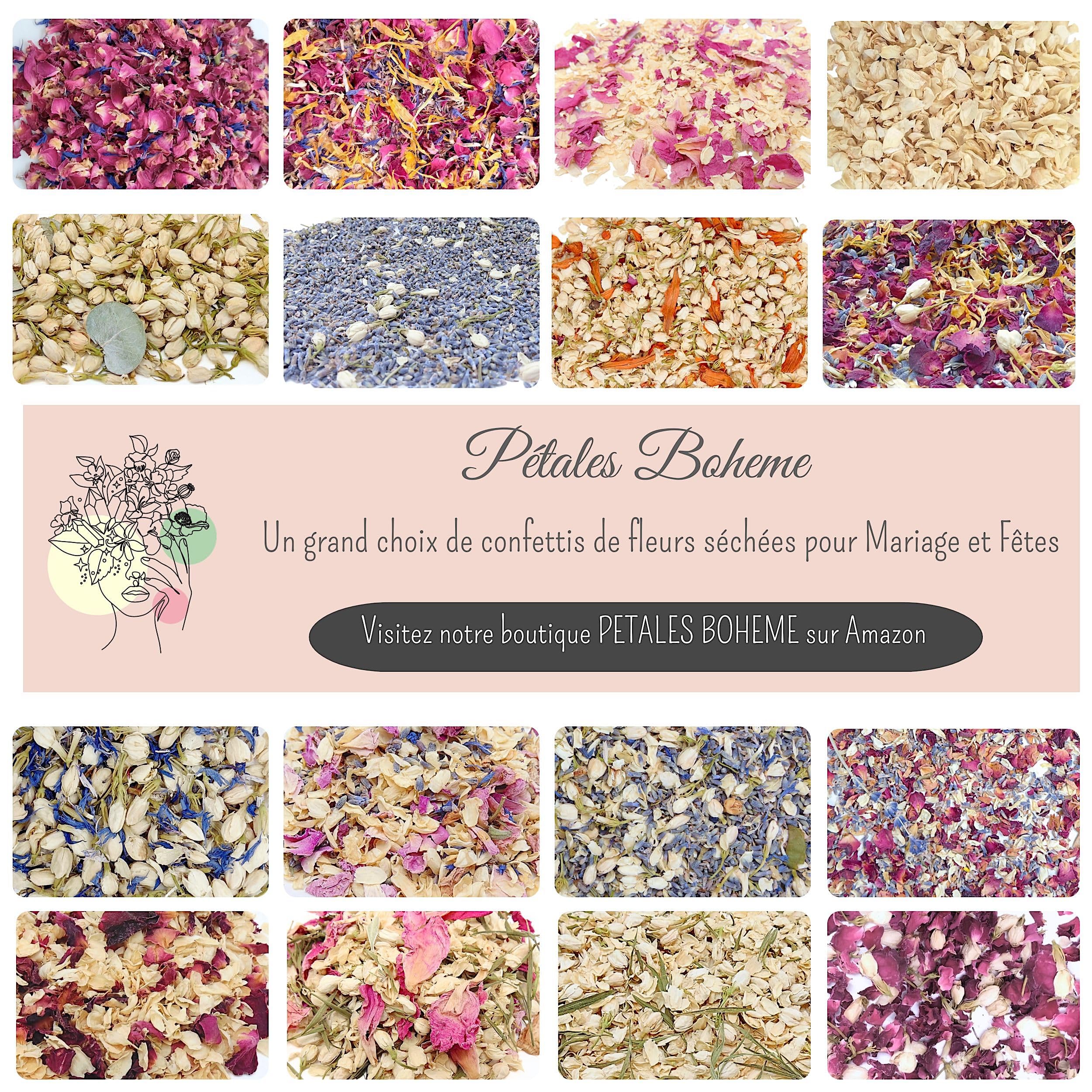 Mbsomnus Confettis Mariage 30pcs Cône Papier 150g Pétales de Rose | Fleurs Séchées, Support Cône Confettis 30 trous, Décoration de Fête Mariage, Table, Anniversaire
