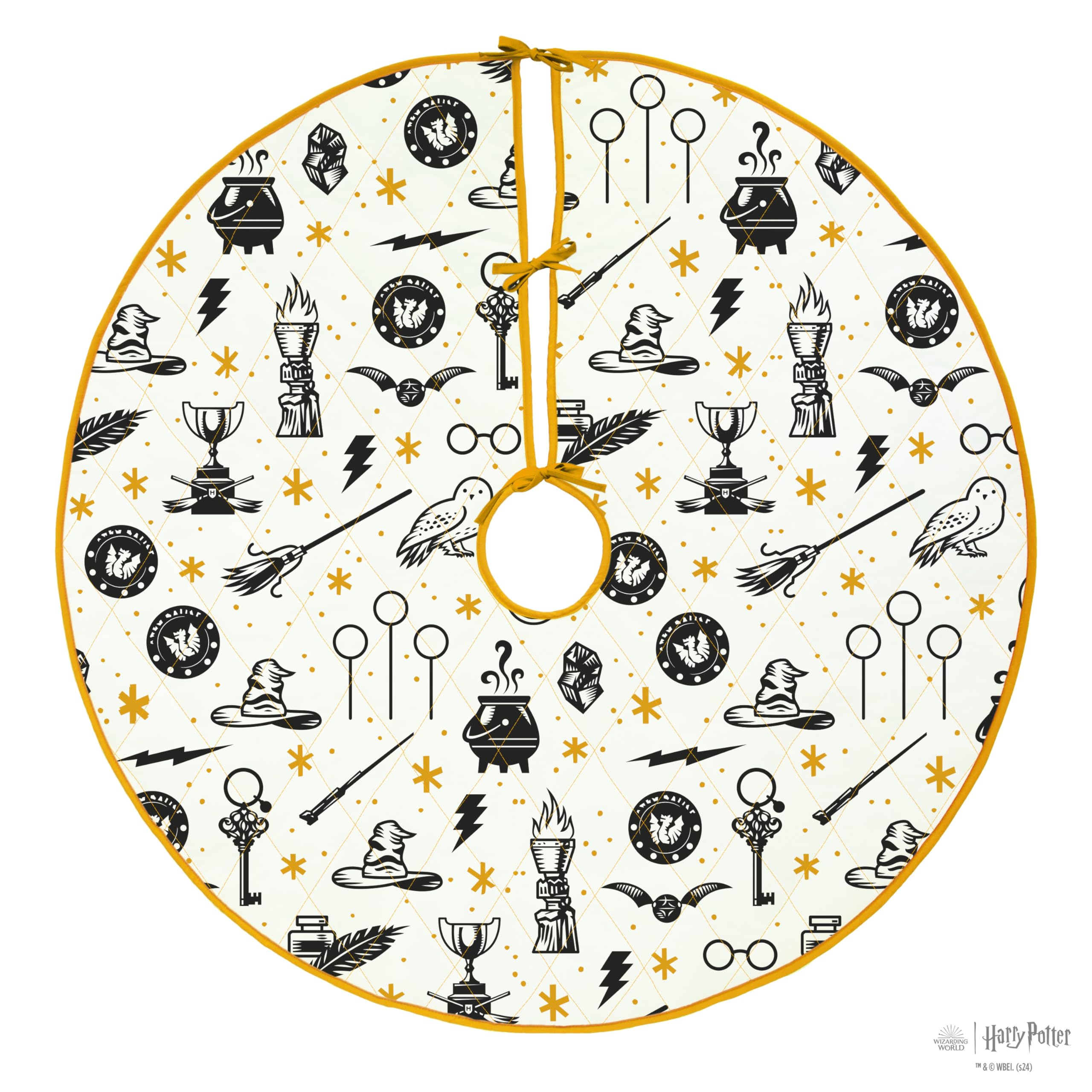 Hallmark Jupe de Sapin de Noël Harry Potter, Chapeau de tri, Quidditch, Serpent doré, Hedwige