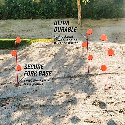 Miniatura 4 de Birchwood Casey AR500 Pistola de acero Dueling Tree Target y GoSports Outdoor Tri-Tower Steel Clay Pigeon Holder