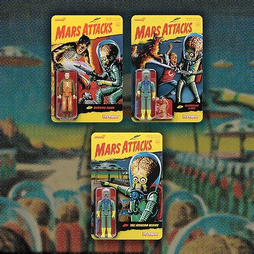 Miniatura 6 de Super7 Mars Attacks Martian The Invasion Begins - Figura de acción de Mars Attacks de 3.75 pulgadas con accesorio, coleccionables vintage y juguetes