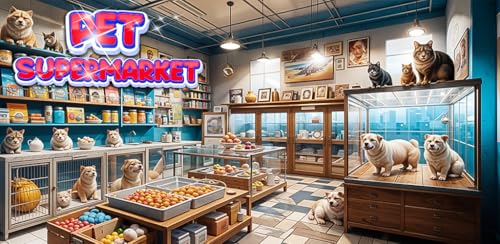 Cat Chaos Pet Shop 25, simulador de supermercado, gerente de loja, jogos de animais 3D