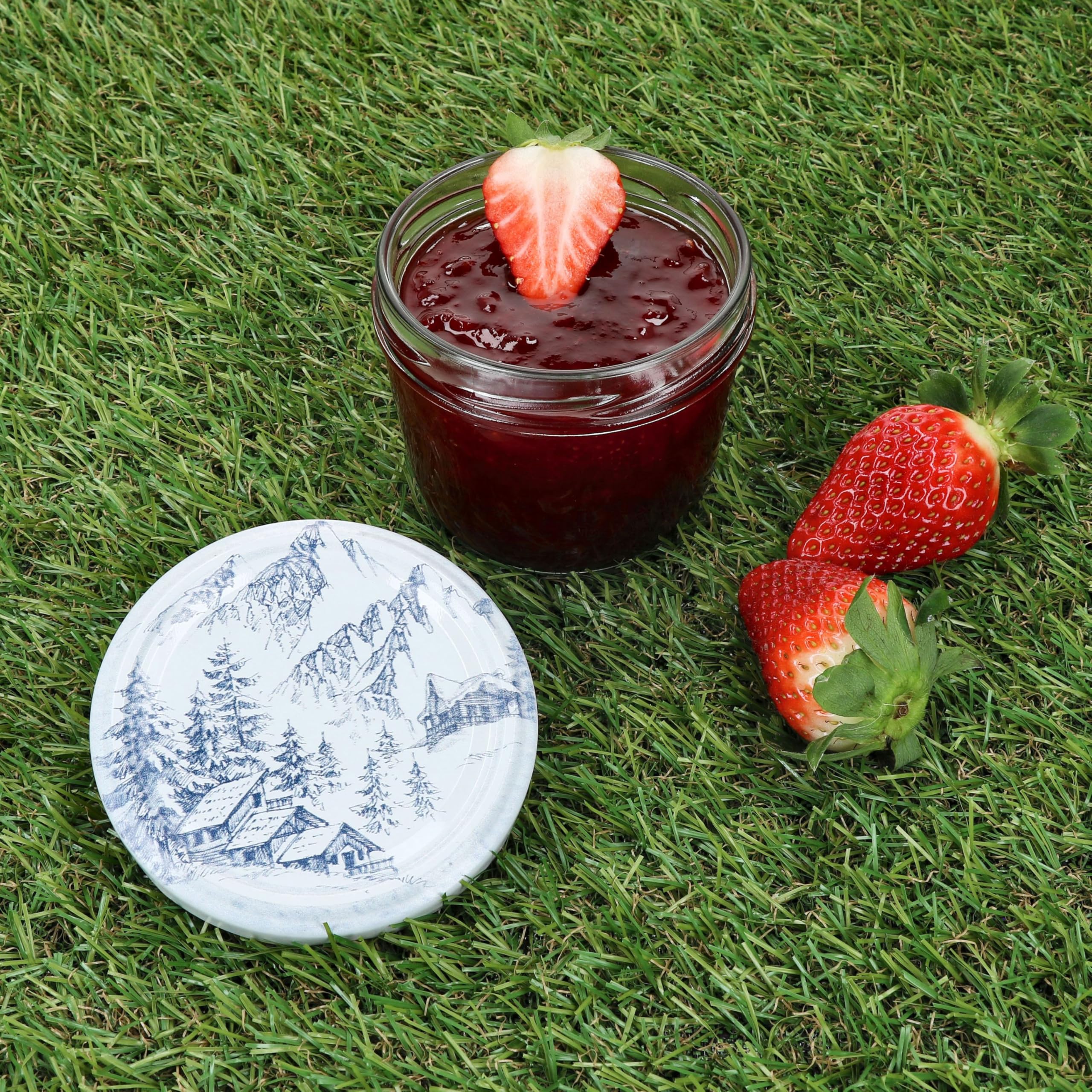 MamboCat Lot de 100 bocaux en verre de 230 ml avec couvercle à visser Alpen I Bocaux de conservation + 82 couvercles avec recette de sucre diamant I Bocaux de conservation et stérilisation