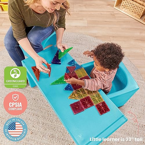Miniatura 137 de ECR4Kids Tri-Me - Juego de mesa y sillas cubo, muebles multiusos, color azul, 3 piezas Azul,Agua,Negro -,Azul Cian,Verde Fern,Verde,Verde