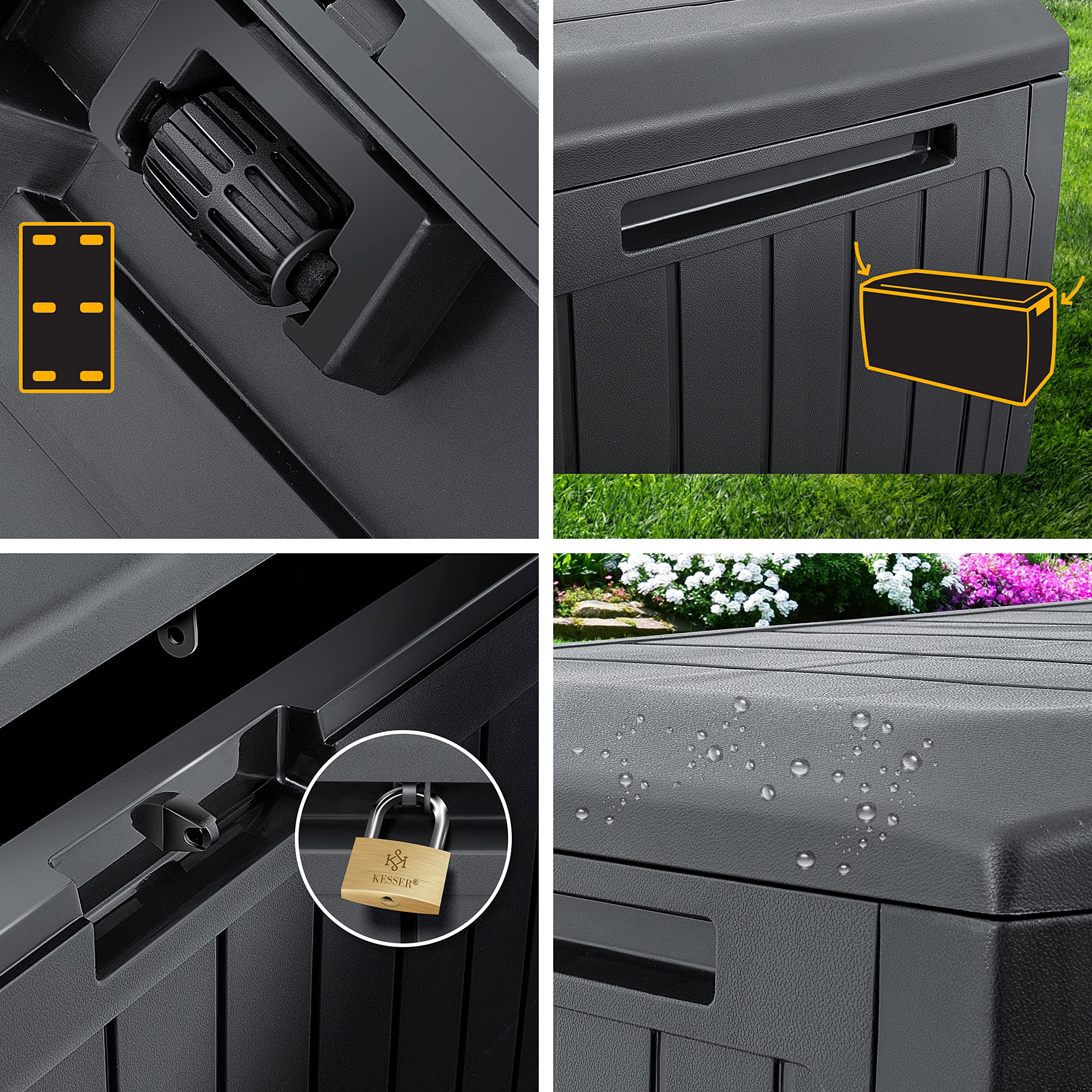 KESSER Box portacuscini Baule contenitore per cuscini 290 litri antracite