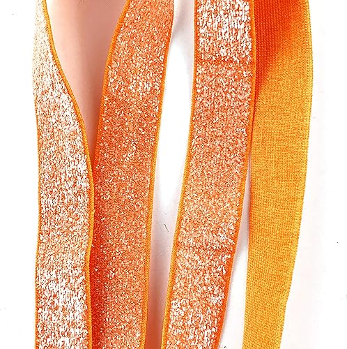 Miniatura 5 de Worlds Cinta elástica de terciopelo metálico con purpurina para lazos para el cabello, manualidades, lazo para la cabeza de niña de 5 yardas 58