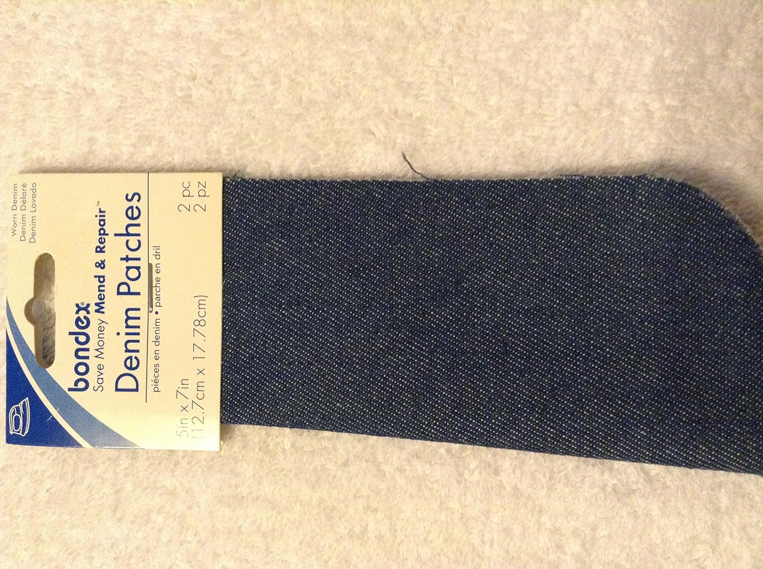BONDEX 2 PEZZI DENIM BLU 5""x7"" FERRO SU PATCH DI RIPARAZIONE - Foto 12