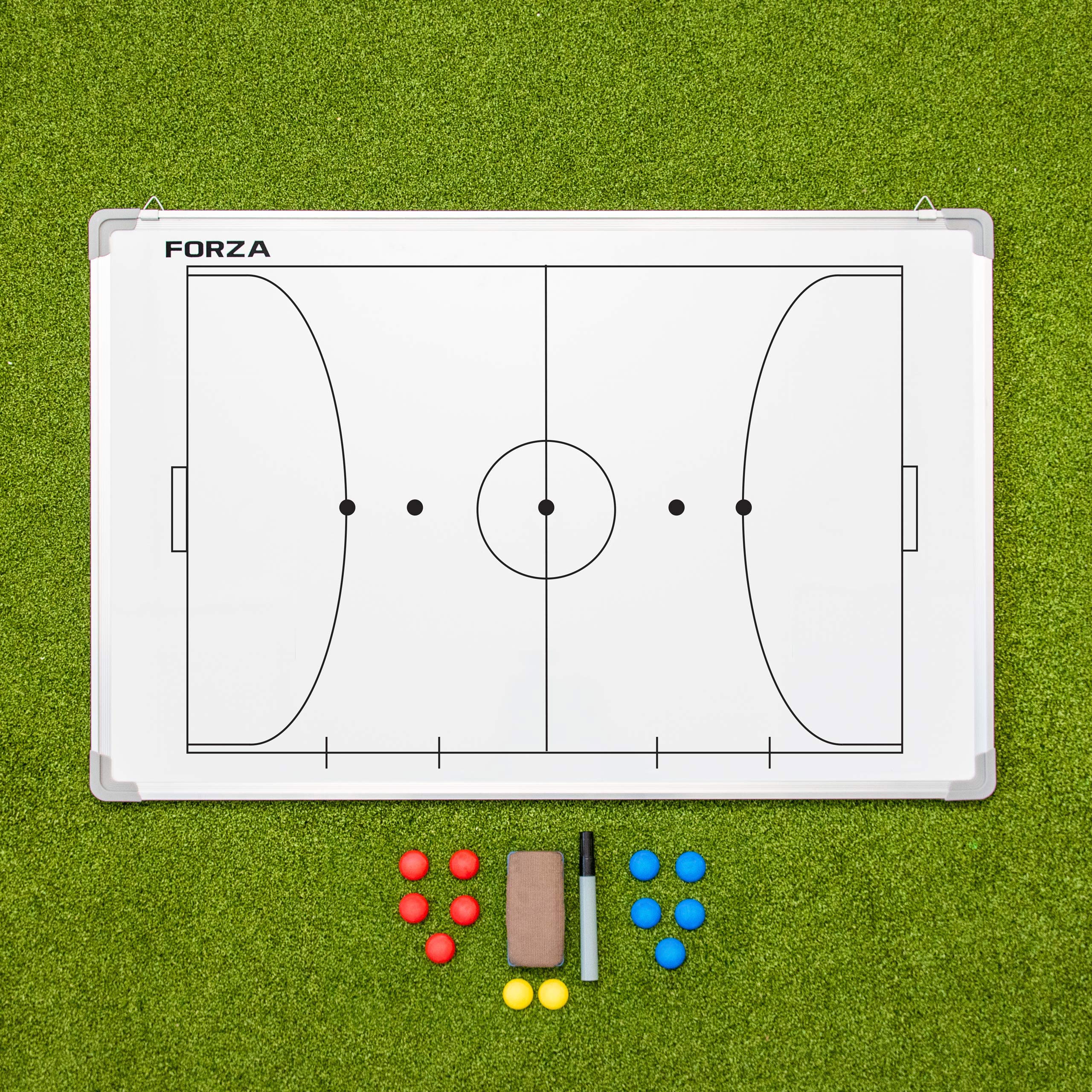 FORZA Sportowa tablica treningowa 90 cm x 60 cm | 13 opcji sportowych | dwustronna tablica taktyczna (piłka nożna Aussie Rules Football)