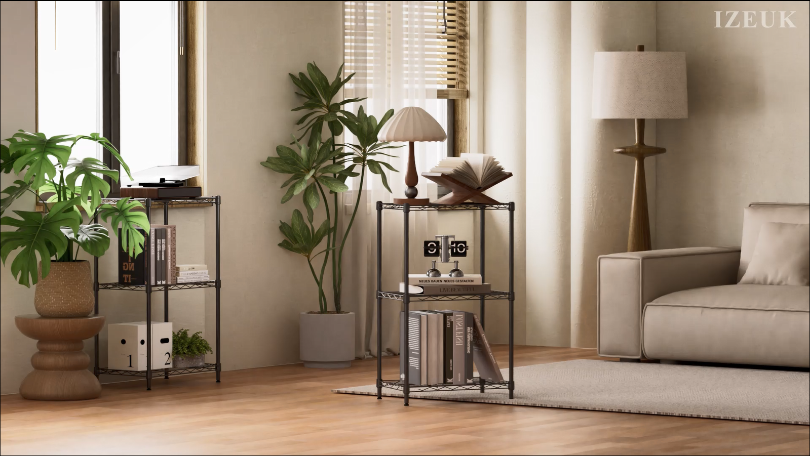 Amazon.com: IZEUK 4 Tier Metal Wire Shelf Unit, Black Storage Rack