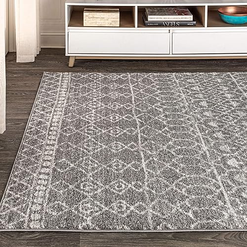 Miniatura 9 de JONATHAN Y MOH209B-5 Izil - Alfombra marroquí Beni Souk para interiores de granja, estilo bohemio, minimalista, geométrico, fácil de limpiar, para