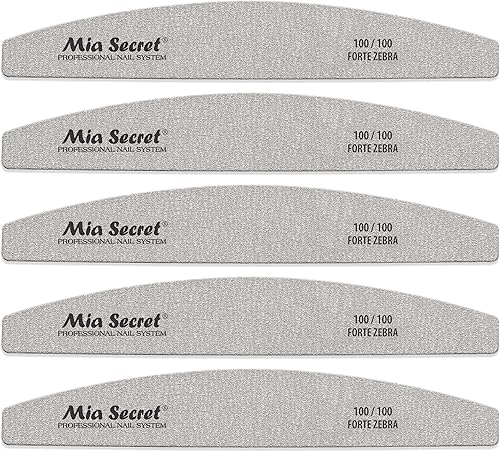 Forte Zebra - Lima de uñas de media luna 100100 color rosa 5 unidades