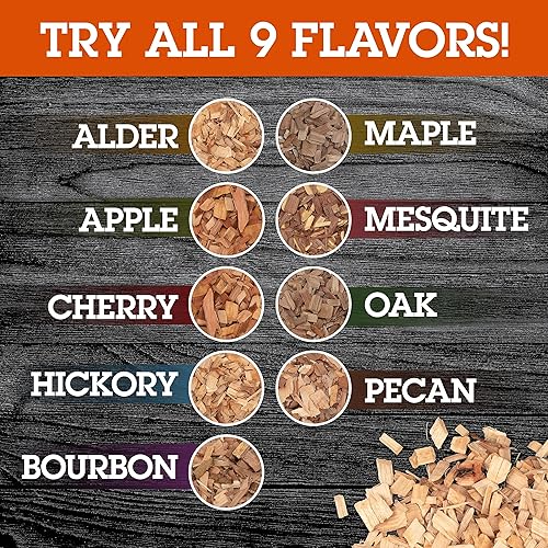 Miniatura 2 de Camerons Chips de madera natural para ahumador, paquete de 4 – manzana, cereza, nogal, mezquite – 260 cu en bolsa, aproximadamente 2 libras ea –