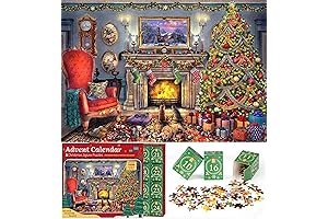 Festive Christmas Fireplace 1008-Piece Advent Puzzle