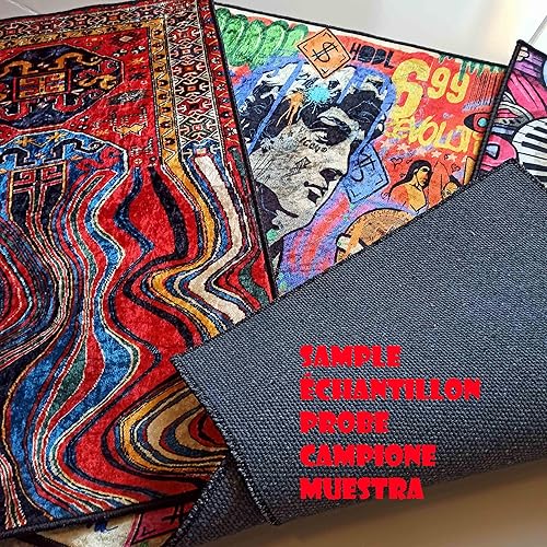 Miniatura 9 de Alfombra nostálgica de los años 80, alfombra de sala de cine de terror con temática de caja VHS, alfombra nostálgica de estilo retro, alfombra de