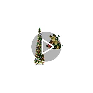 5ft pencil christmas tree with lights pop up christmas tree green tinsel tree with bell sequins artificial skinny collapsible xmas slim tree for holiday winter home office apartment decor indoor  urban country home decor