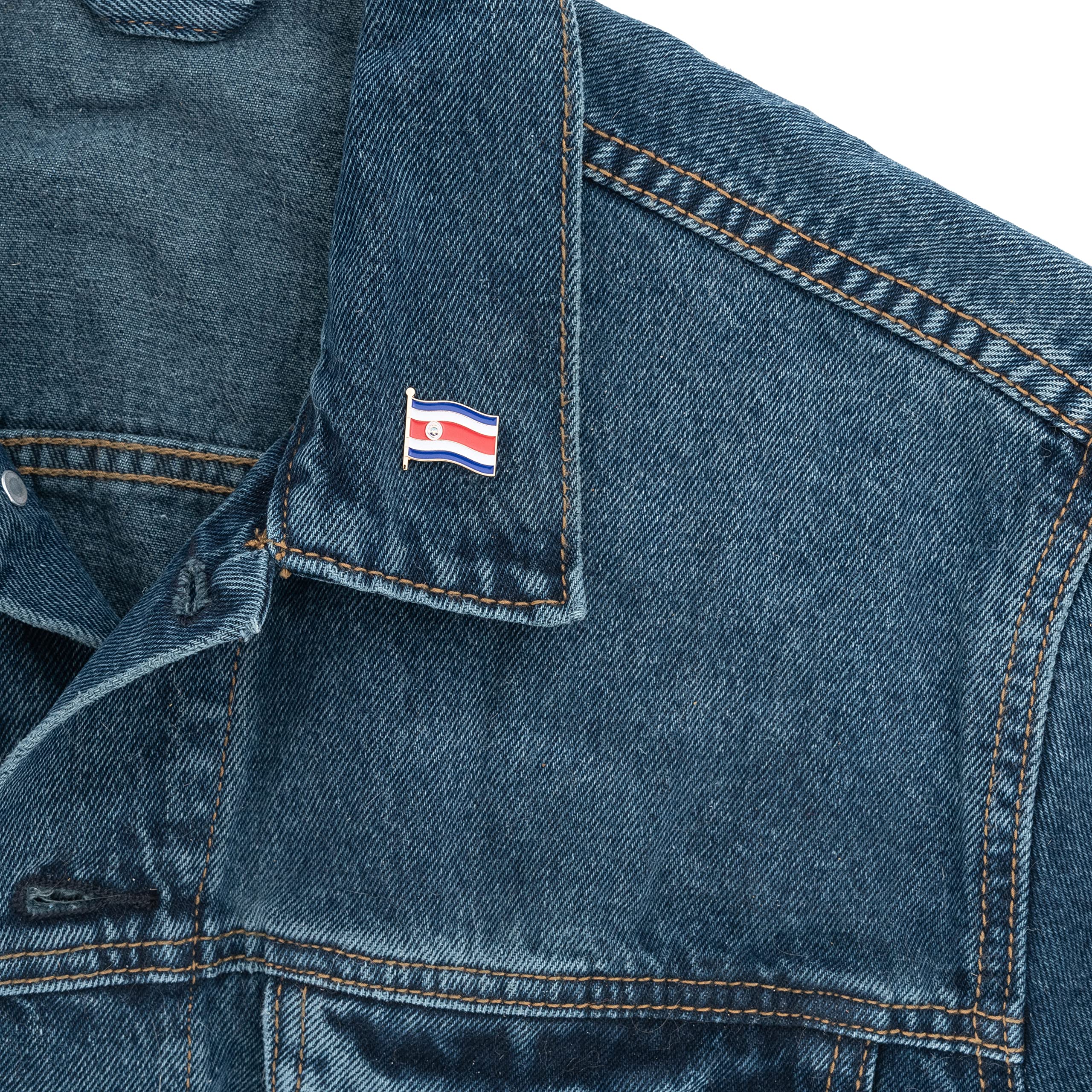 Pin de solapa con la bandera de Costa Rica esmaltado hecho de metal Souvenir sombrero hombre mujer patriótica (bandera de ahorro de solapa) — view 6