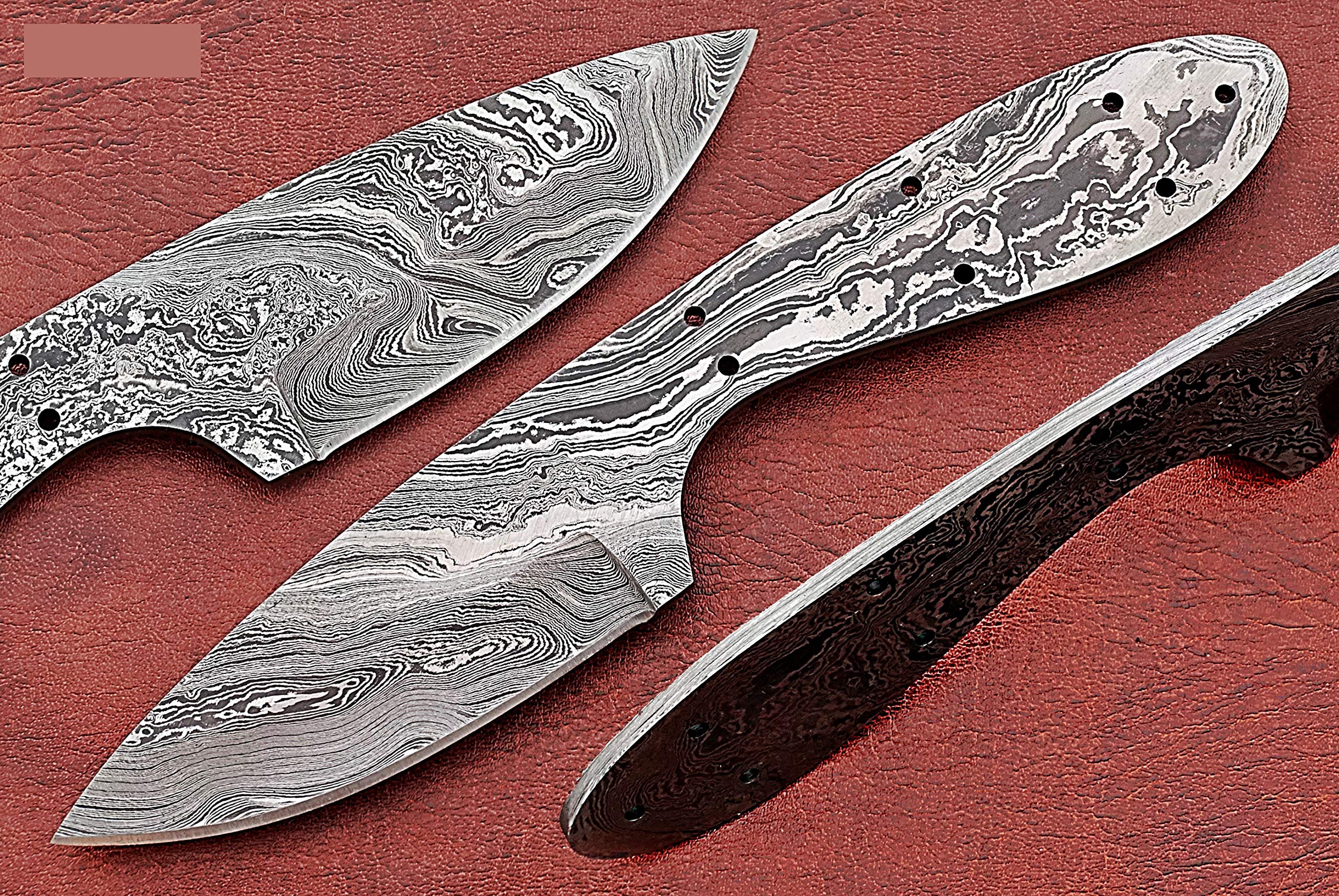 Damascus steel compact blanks blade for knife making, small knive blank blade knife, Hand forged twist patttern Damascus steel blade (7.5