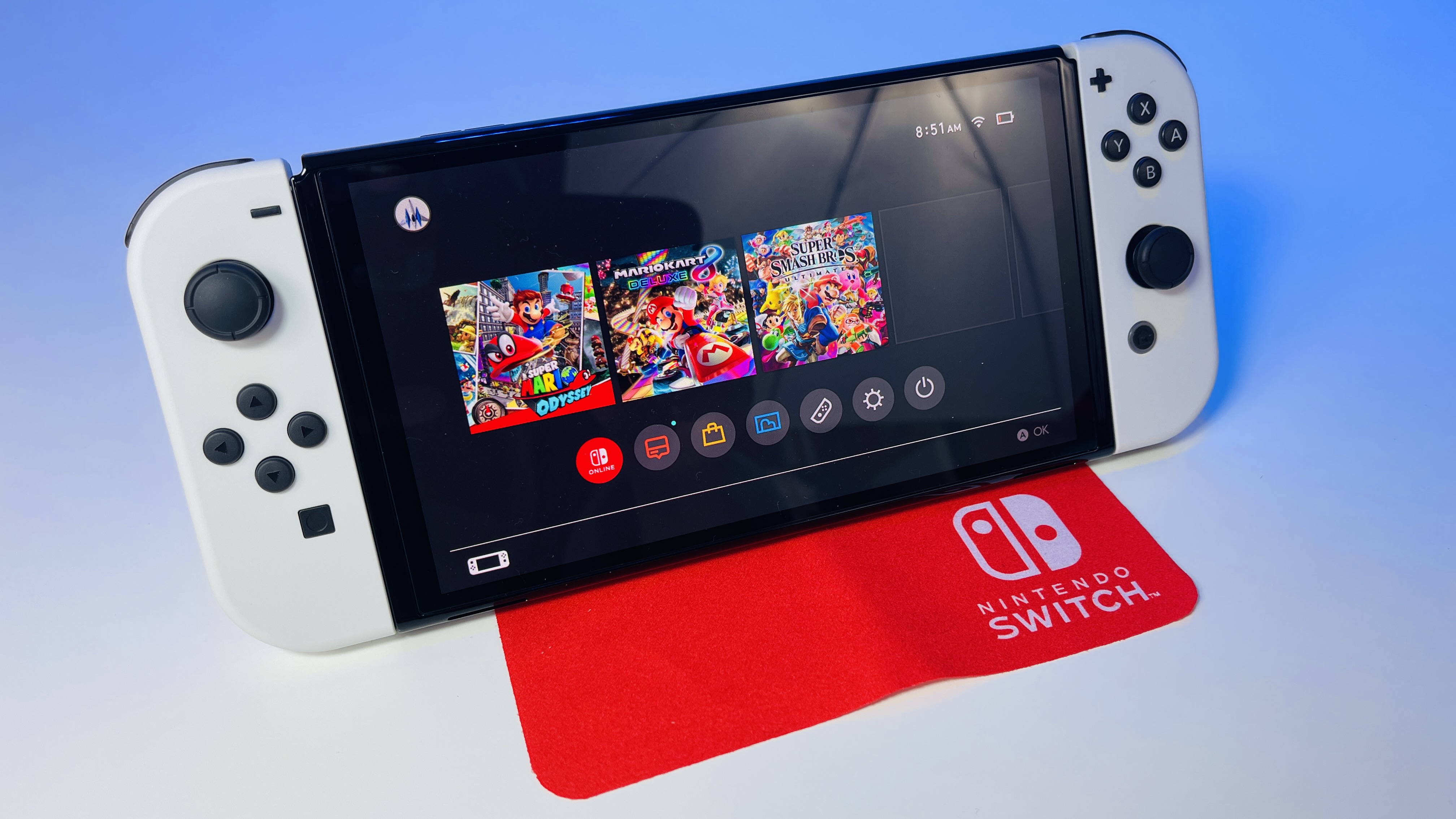 Watch Nintendo Switch Oled Version with white Joy Con Controller