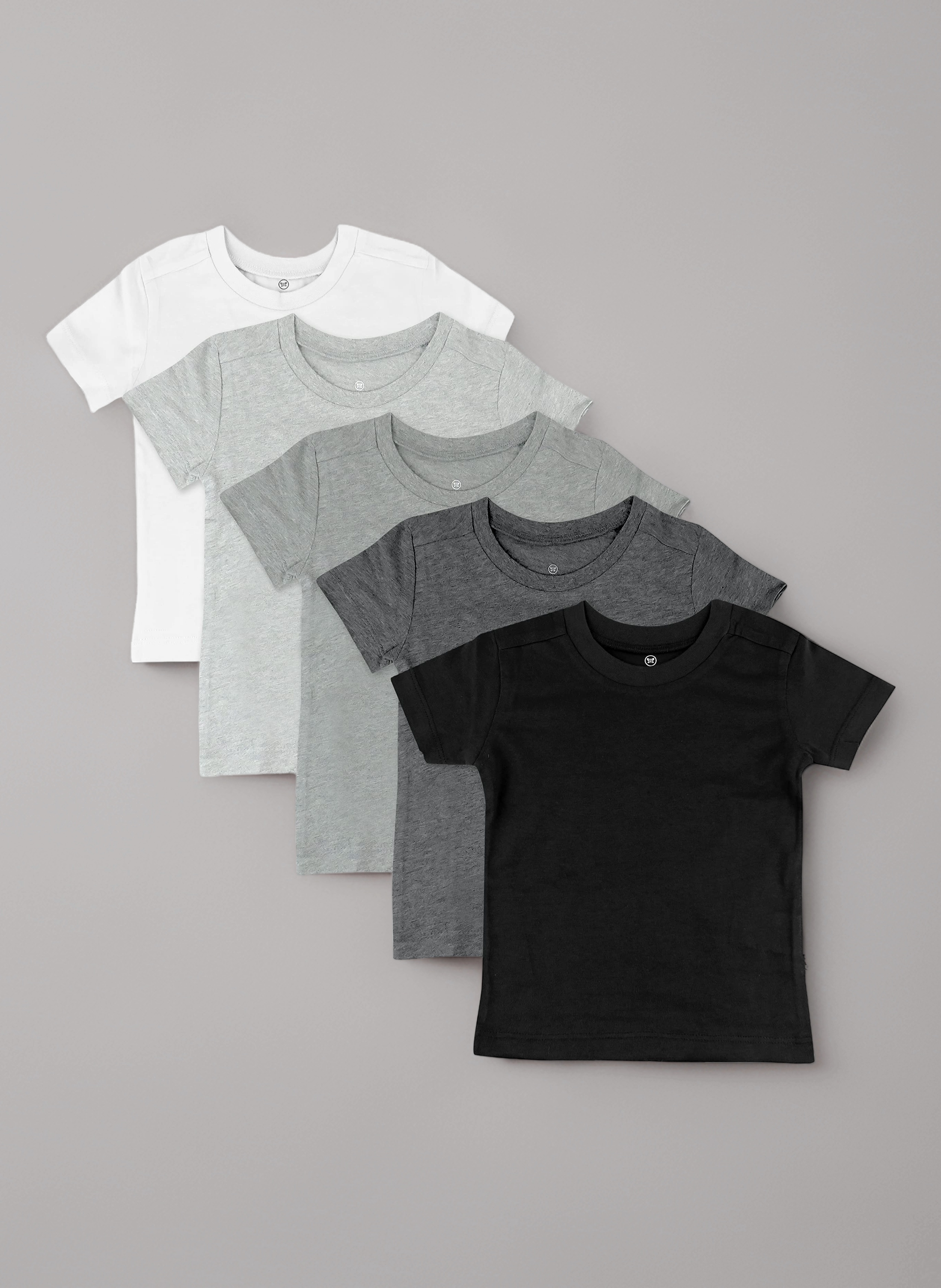 HonestBaby Unisex Kids 10-Pack Short Sleeve T-Shirts 100% Organic Cotton Baby, Toddler, Little Kids, Boys, Girls, Unisex Baby and Toddler T-Shirt Set (Pack of 10)