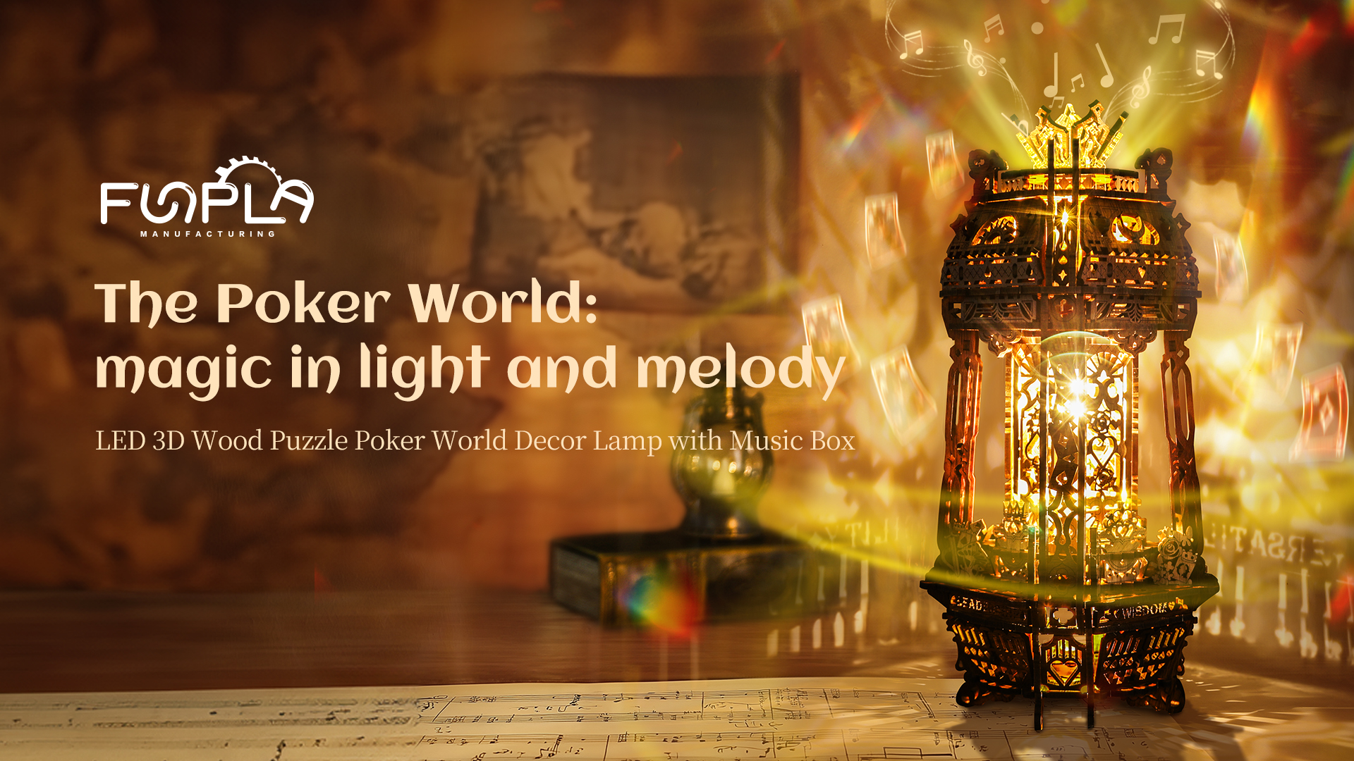 Amazon.com: FUNPOLA LED 3D Wood Puzzle Poker World Projector Lamp