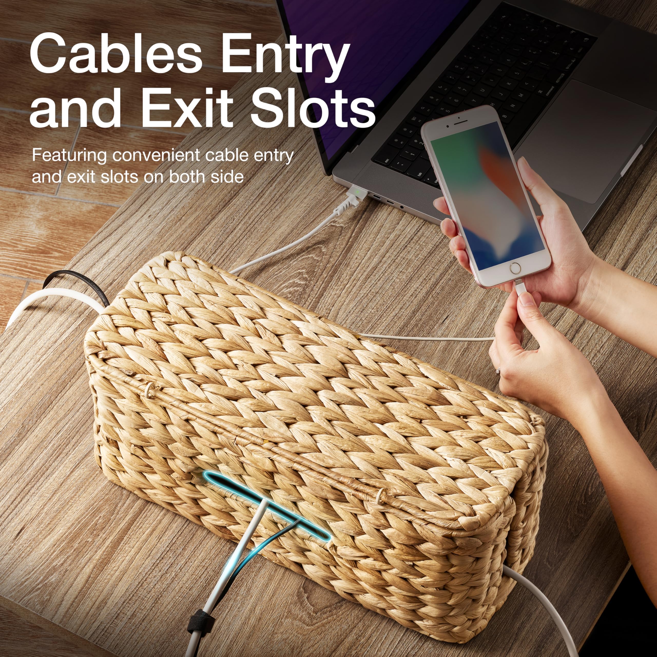 Lot De 2] Boîte De Rangement Rustique En Bois Véritable Pour Organiser