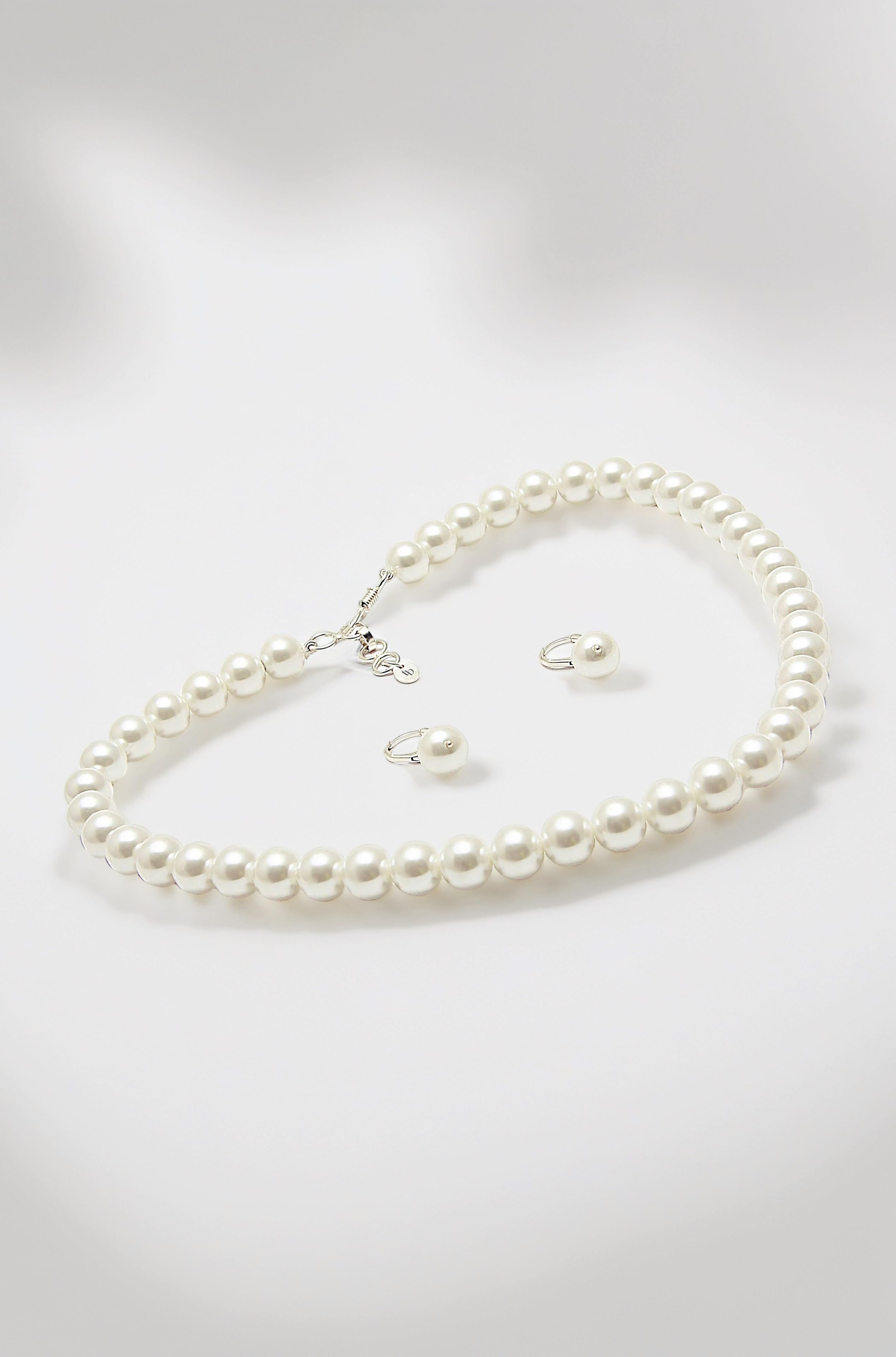 Taruna Biyani Non-precious Metal Silver Plated and Pearl Necklace Mala Set for Women
