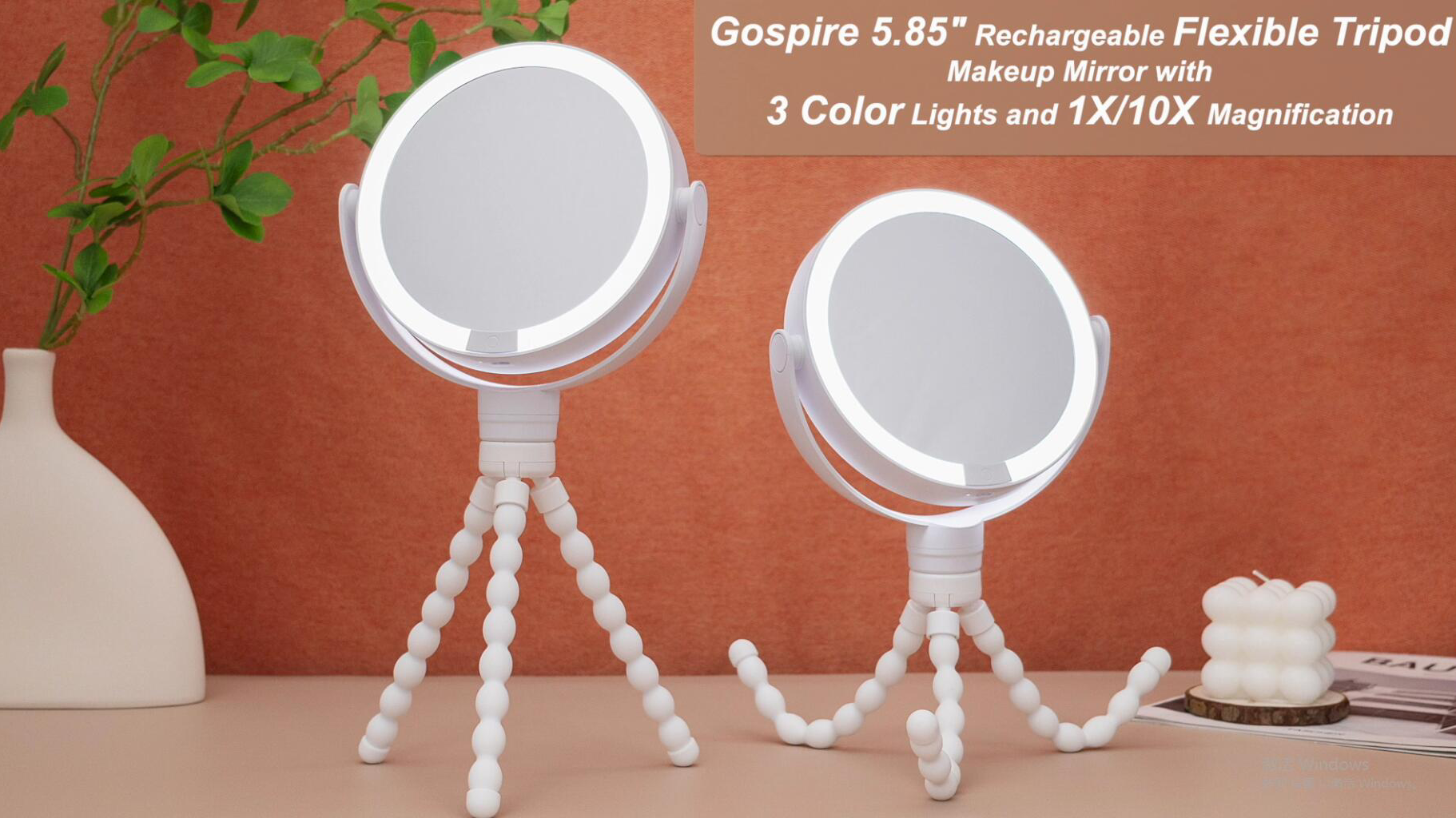 Espejo de maquillaje con trípode y luces Gospire miniatura 7