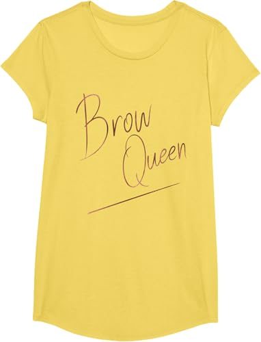 Miniatura 11 de Brow Queen Ombre - Camiseta de escritura a mano, regalo para artista de maquillaje, Negro, S Negro,Azul Marino,Blanco,Plateado,Marrón,Limón,Jaspeado