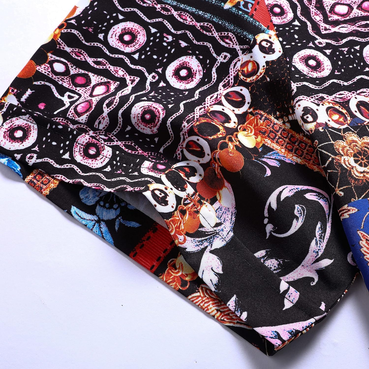 SheLucki Hawaiian Shirt for Men, Unisex Summer Beach Casual Short Sleeve Button Down Shirts, Printed Palmshadow Clothing - Image 8