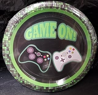 Game ON Video game Controllers Game Truck Party Plates Cake Epic Decoration Birthday 10 Pieces