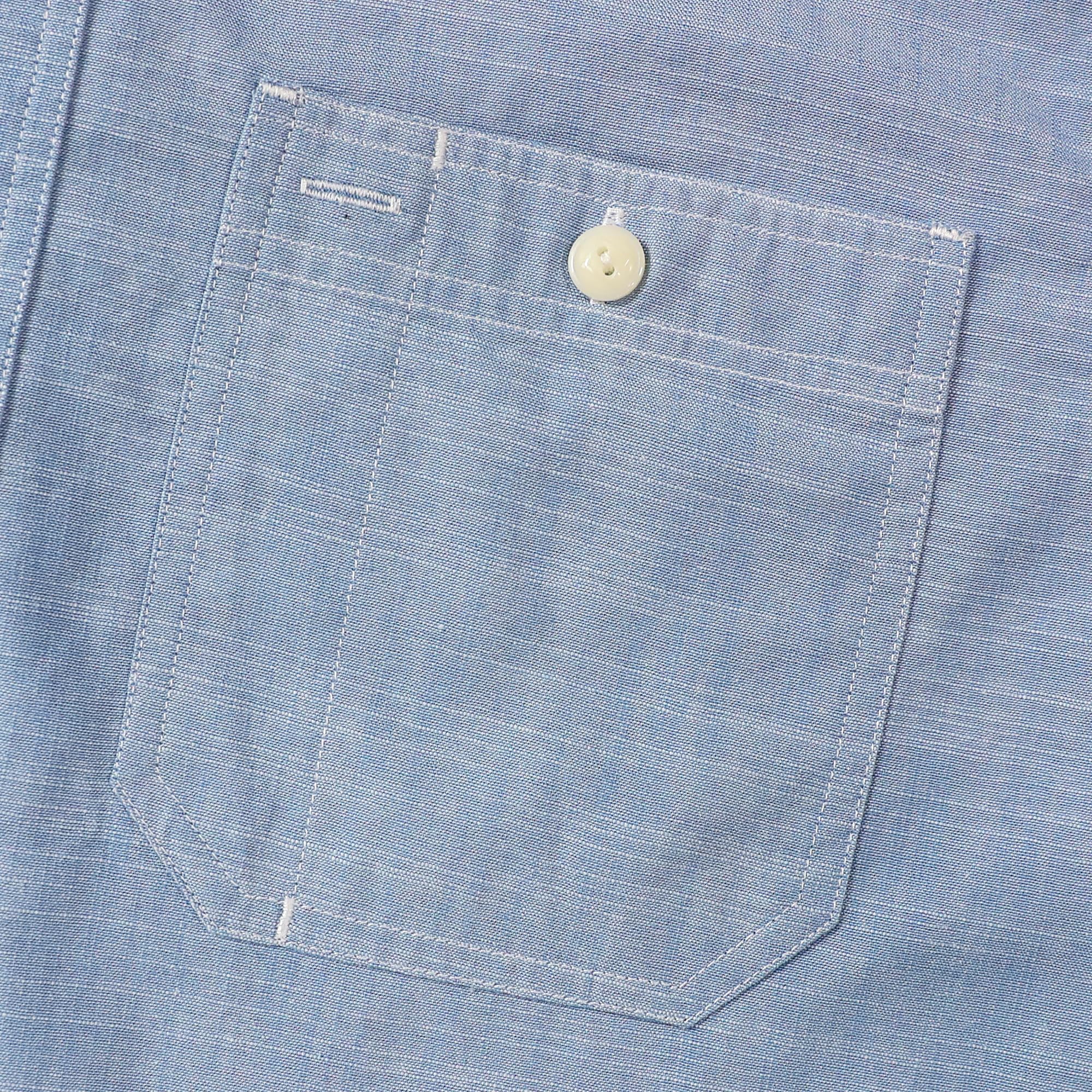 Dubinik® Herren Kurzarm Chambray Hemd Leichte Baumwolle Regular Fit Zwei Brusttaschen Urban Casual Stil
