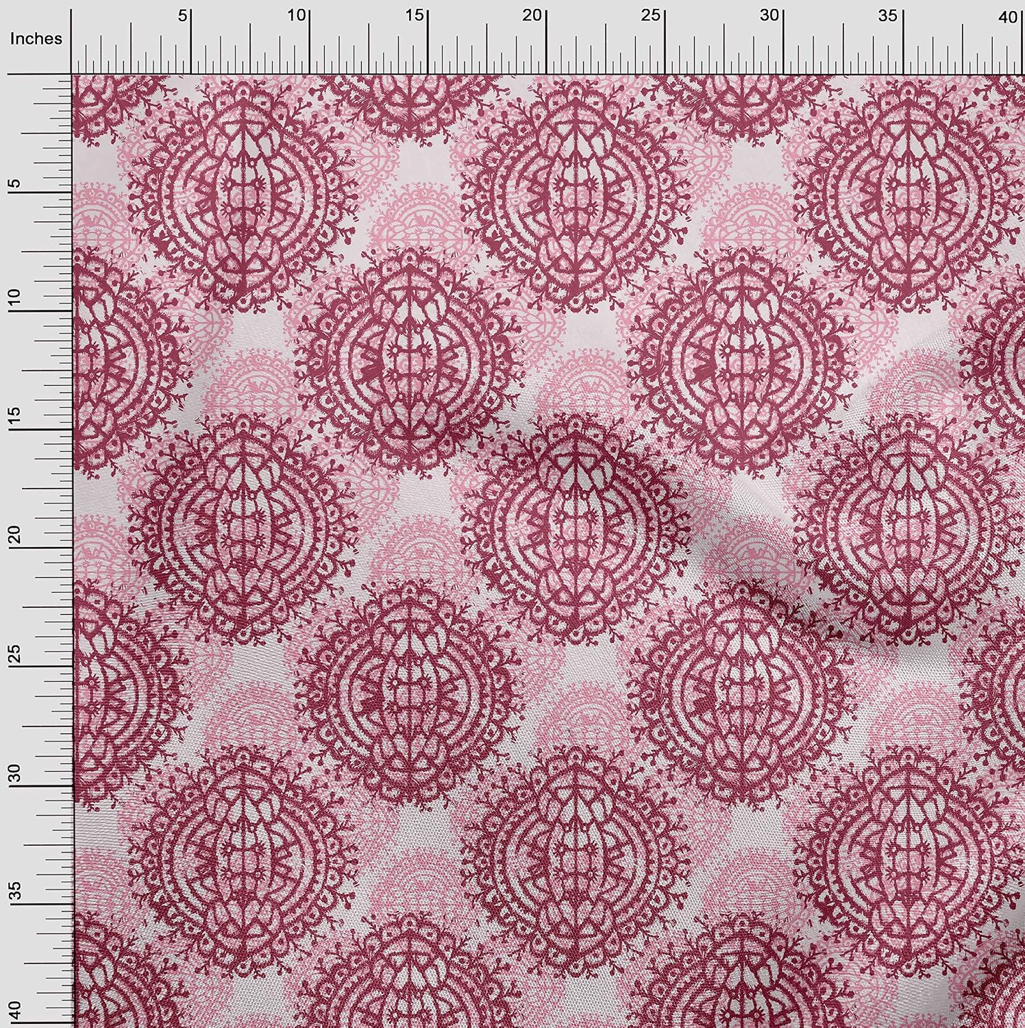 oneOone Cotton Flex Magenta Fabric Asian Block Fabric for Sewing Printed Craft Fabric By The Yard 40 Inch Wide