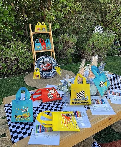 Miniatura 6 de BANBALLON 20 bolsas de regalo de fiesta de coches de carreras, no tejidas, bolsas de regalo para niños, fiestas de cumpleaños, fiestas temáticas,
