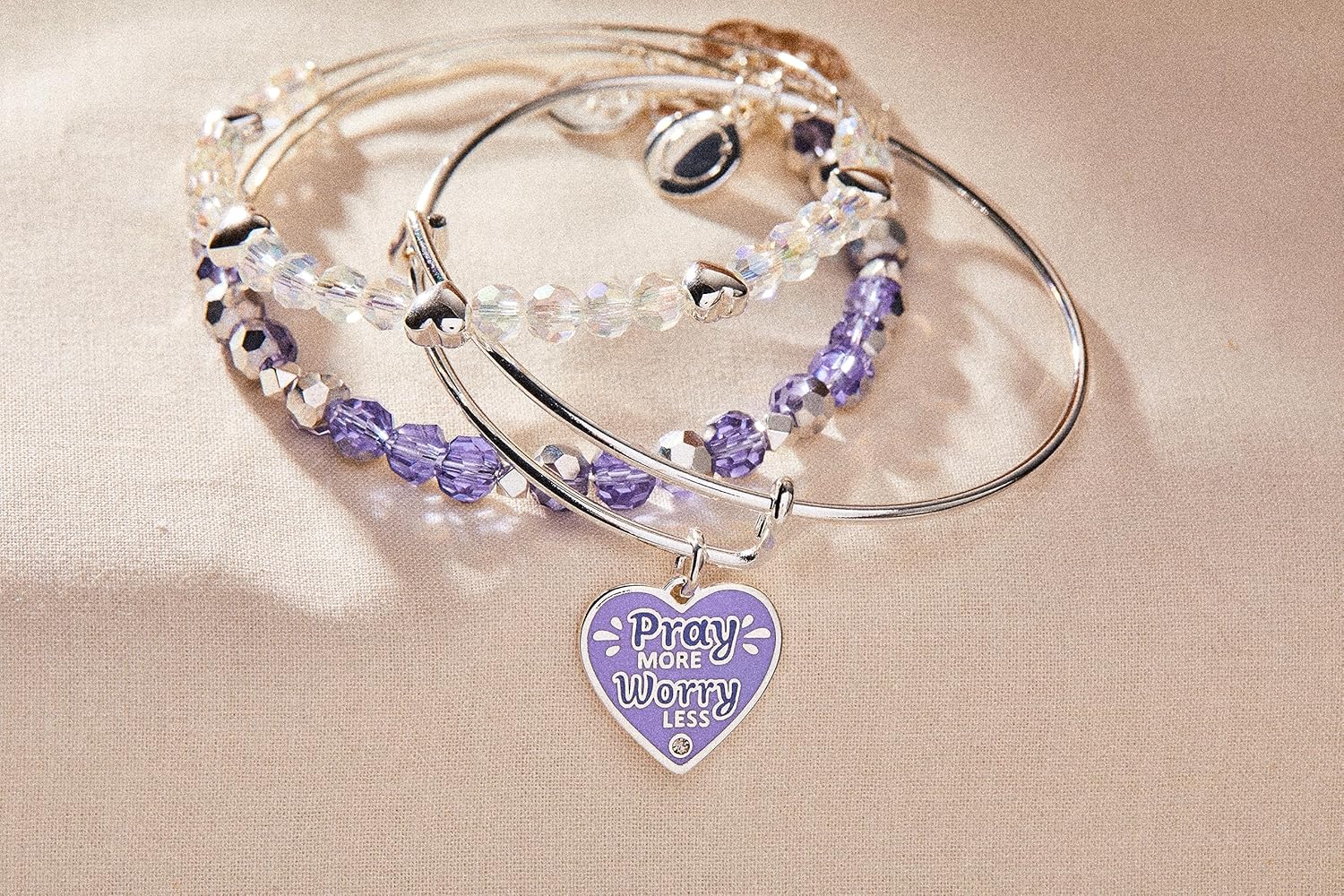 Alex and Ani Pray More Worry Less Bangle Set